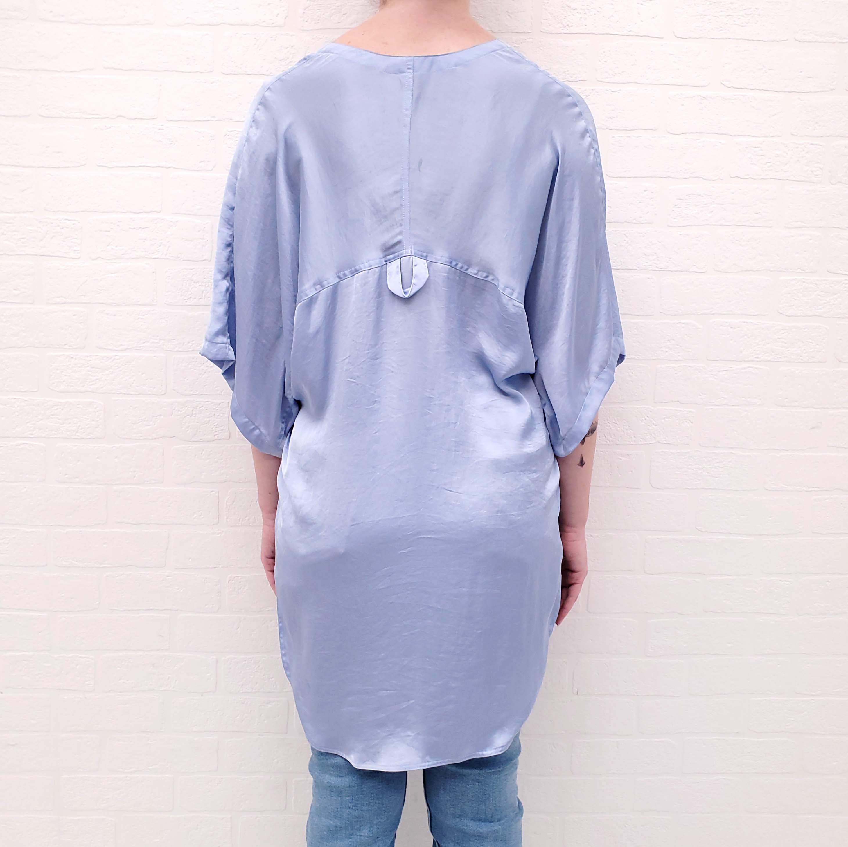 SMYTHE PERIWINKLE OVERSIZED POCKET BLOUSE - SIZE S