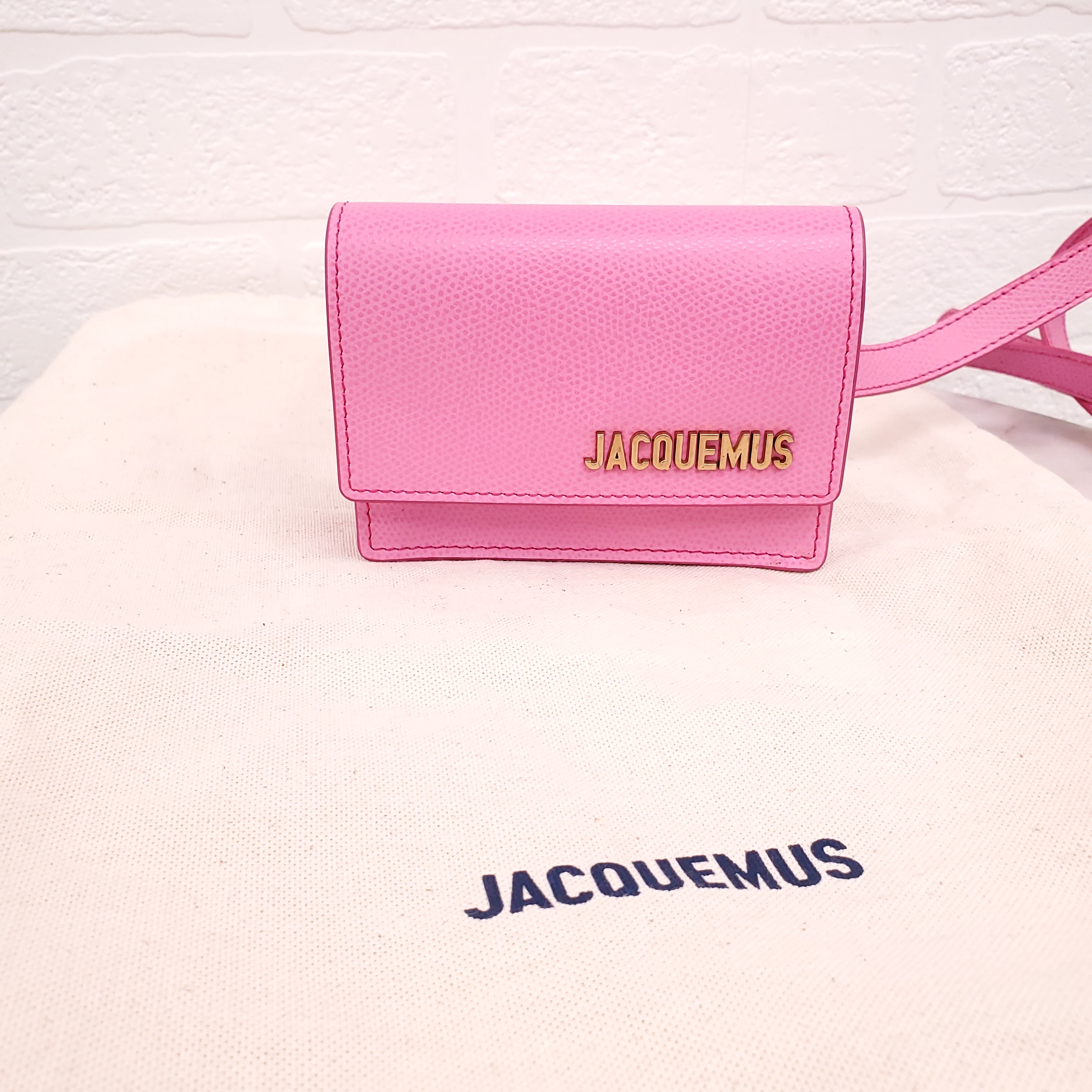 JACQUEMUS PINK LEATHER LA CEINTURE BELLO BELT BAG