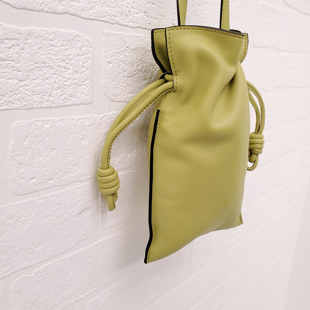 LOEWE LIME GREEN LEATHER FLAMENCO SMALL BAG