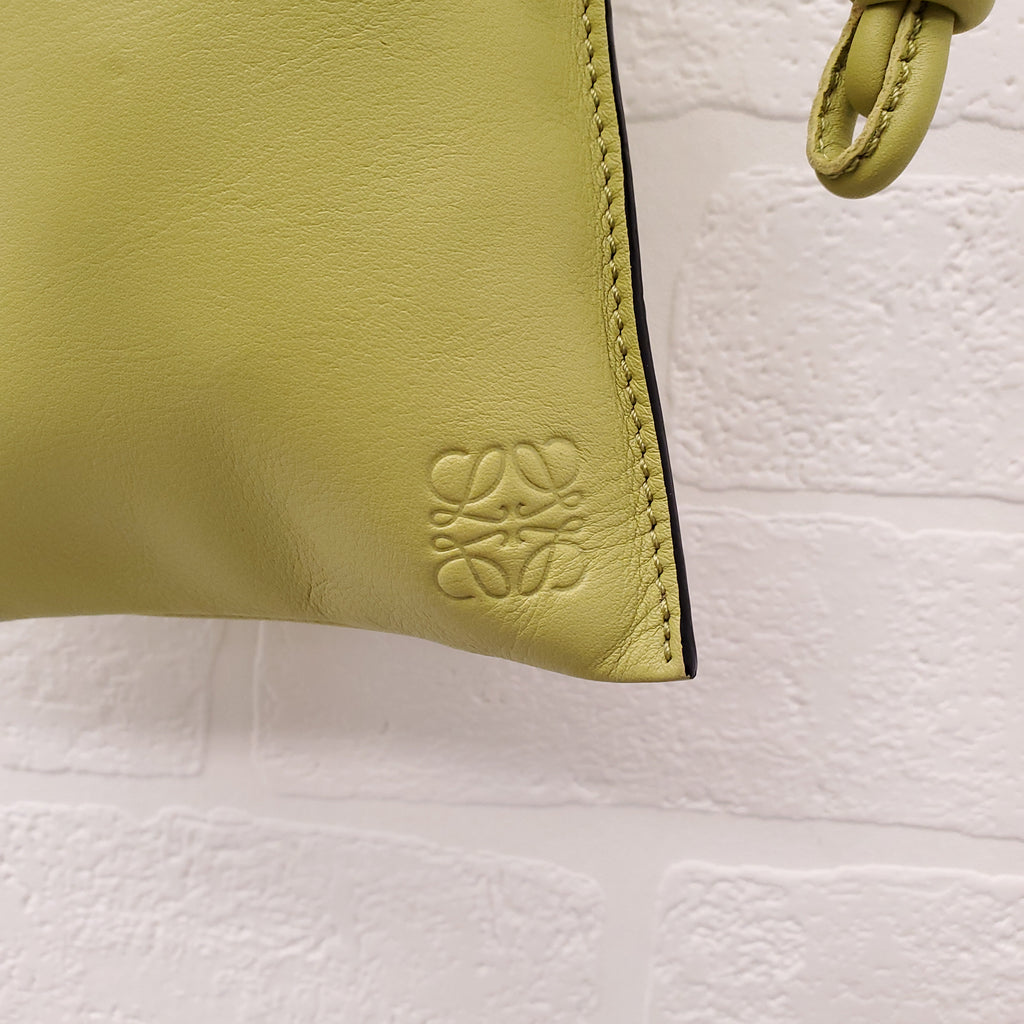 LOEWE LIME GREEN LEATHER FLAMENCO SMALL BAG