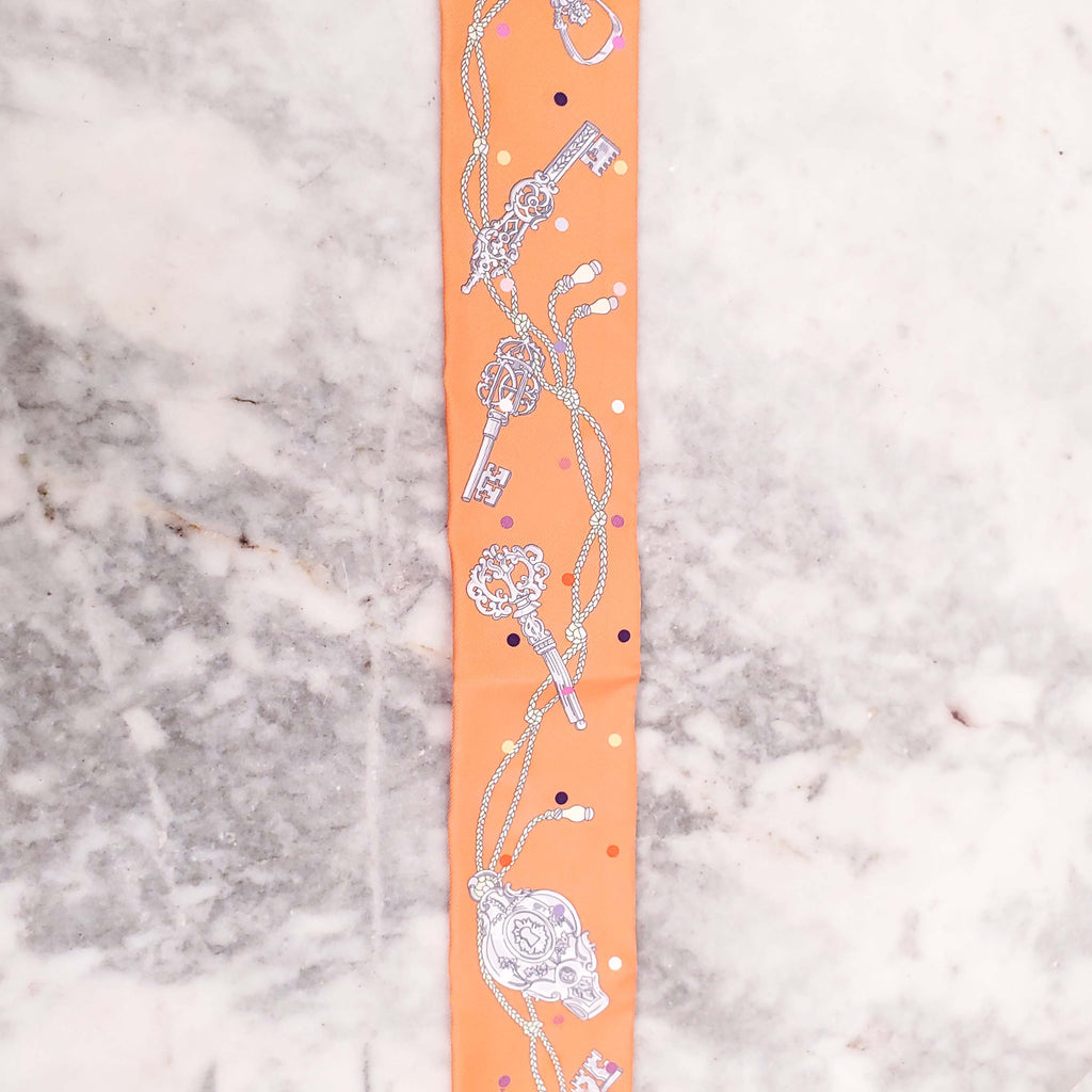 HERMÈS ORANGE PATTERNED TWILLY
