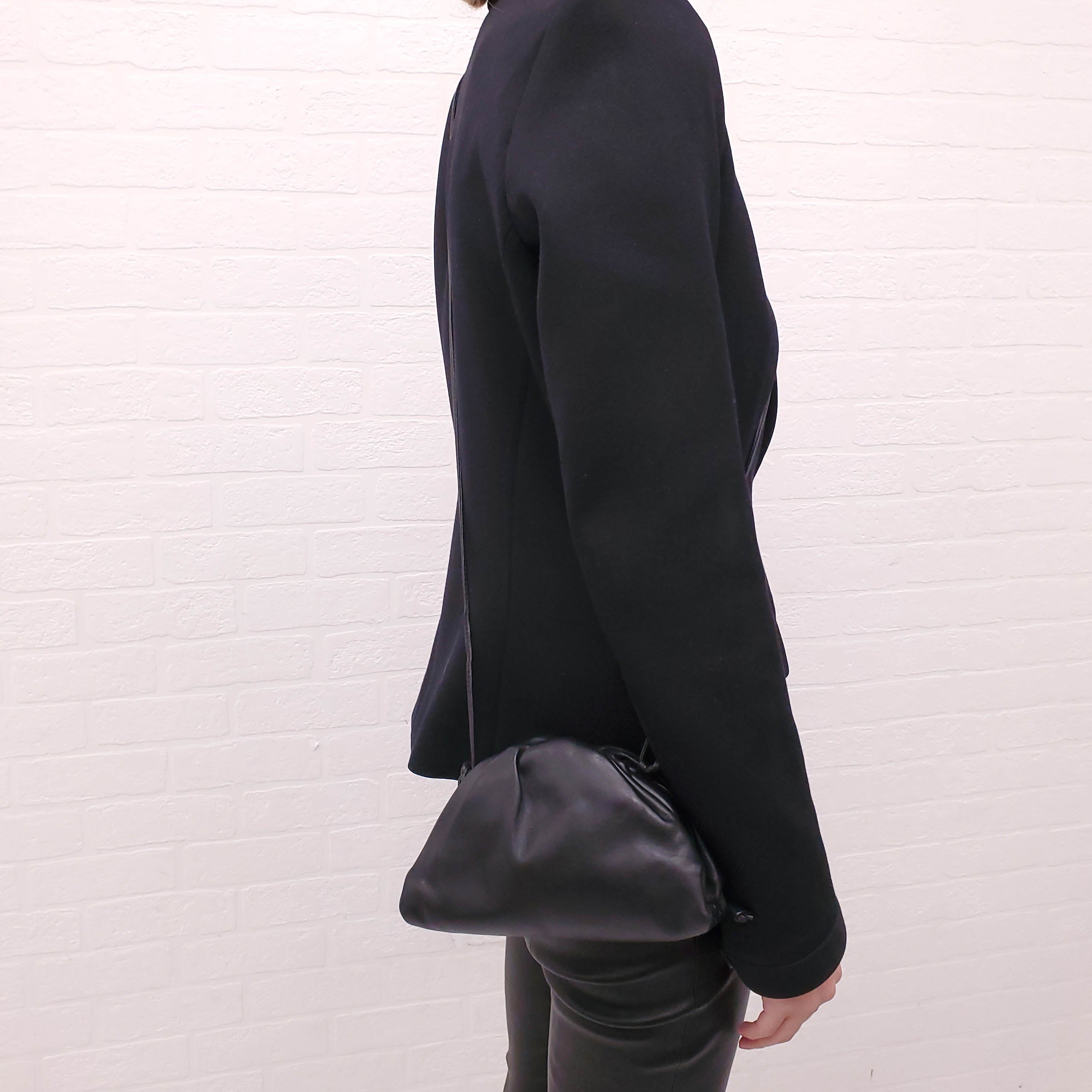 BOTTEGA VENETA MINI POUCH CROSSBODY BAG IN BLACK