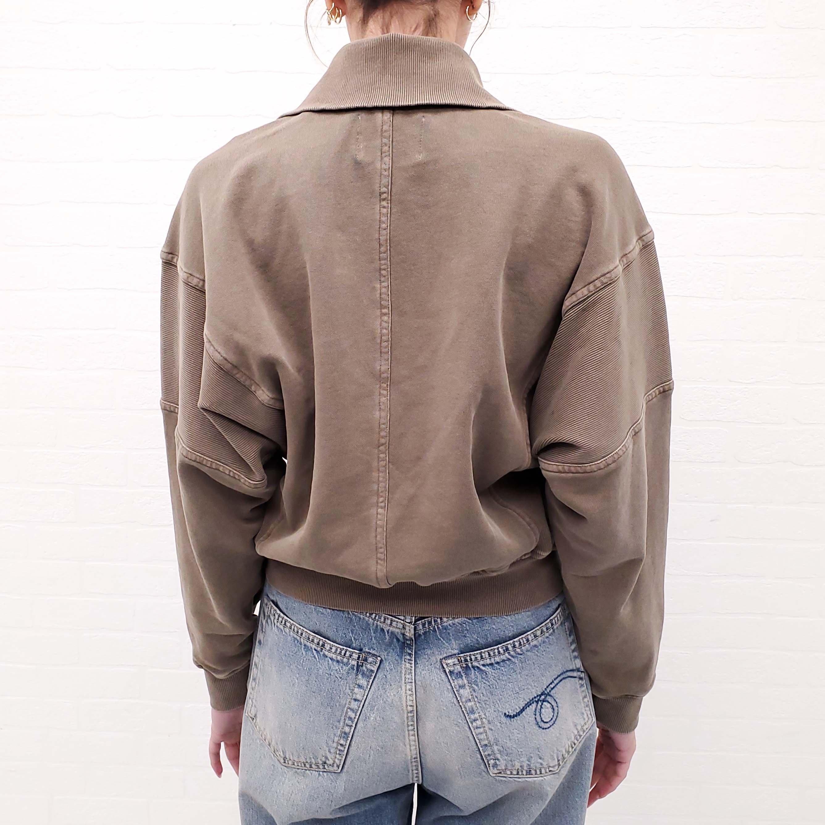 ISABEL MARANT HALF ZIP SWEATSHIRT WITH LOGO  - SIZE 34