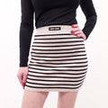 MIU MIU STRIPED SKIRT WITH LOGO - SIZE 38
