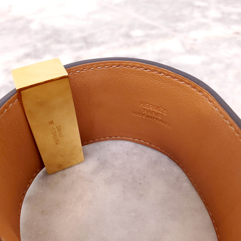 HERMÈS BLACK COLLIER DE CHIEN BRACELET - SIZE S