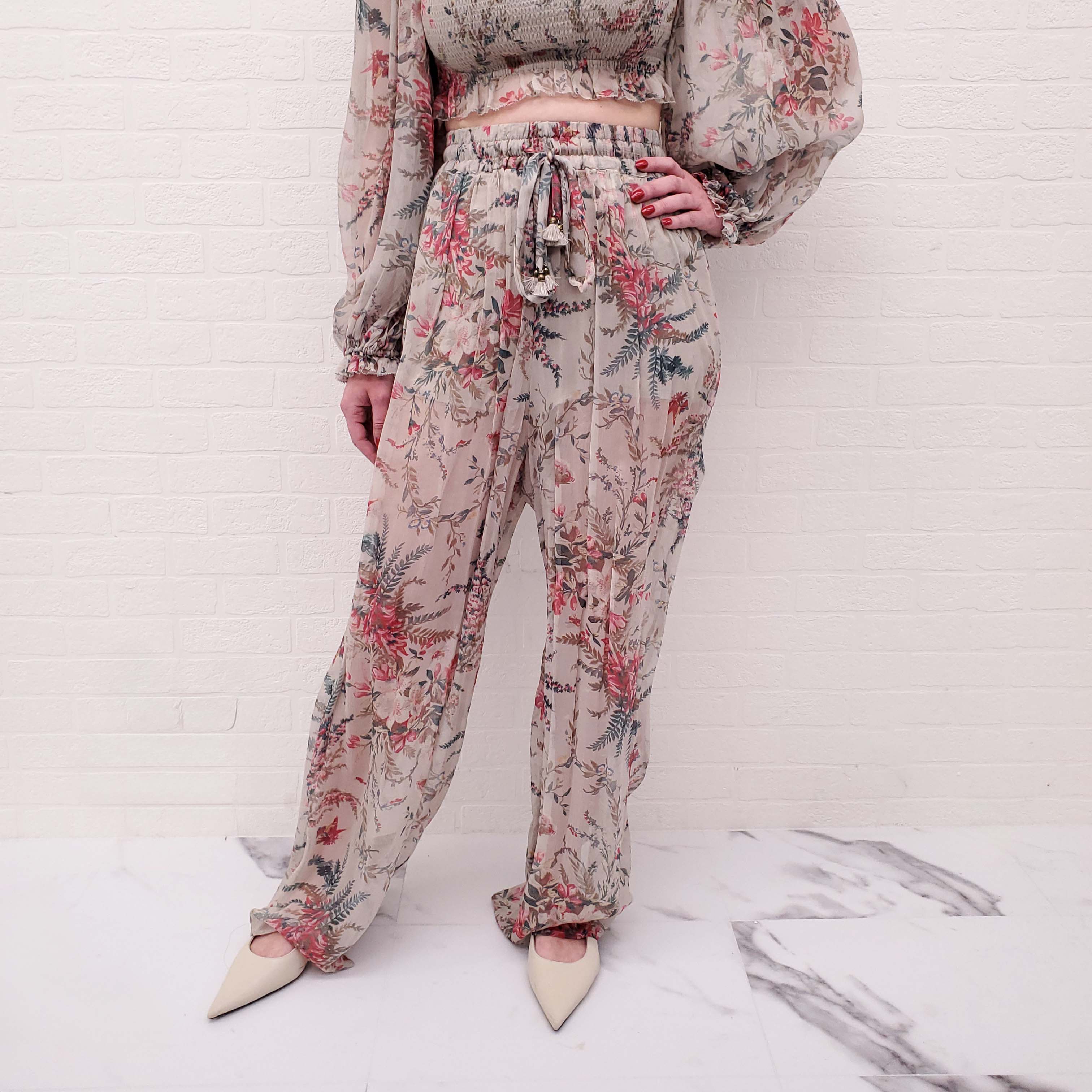 ZIMMERMANN 2-PIECE SILK PANTS AND TOP - SIZE 1 (US 4)