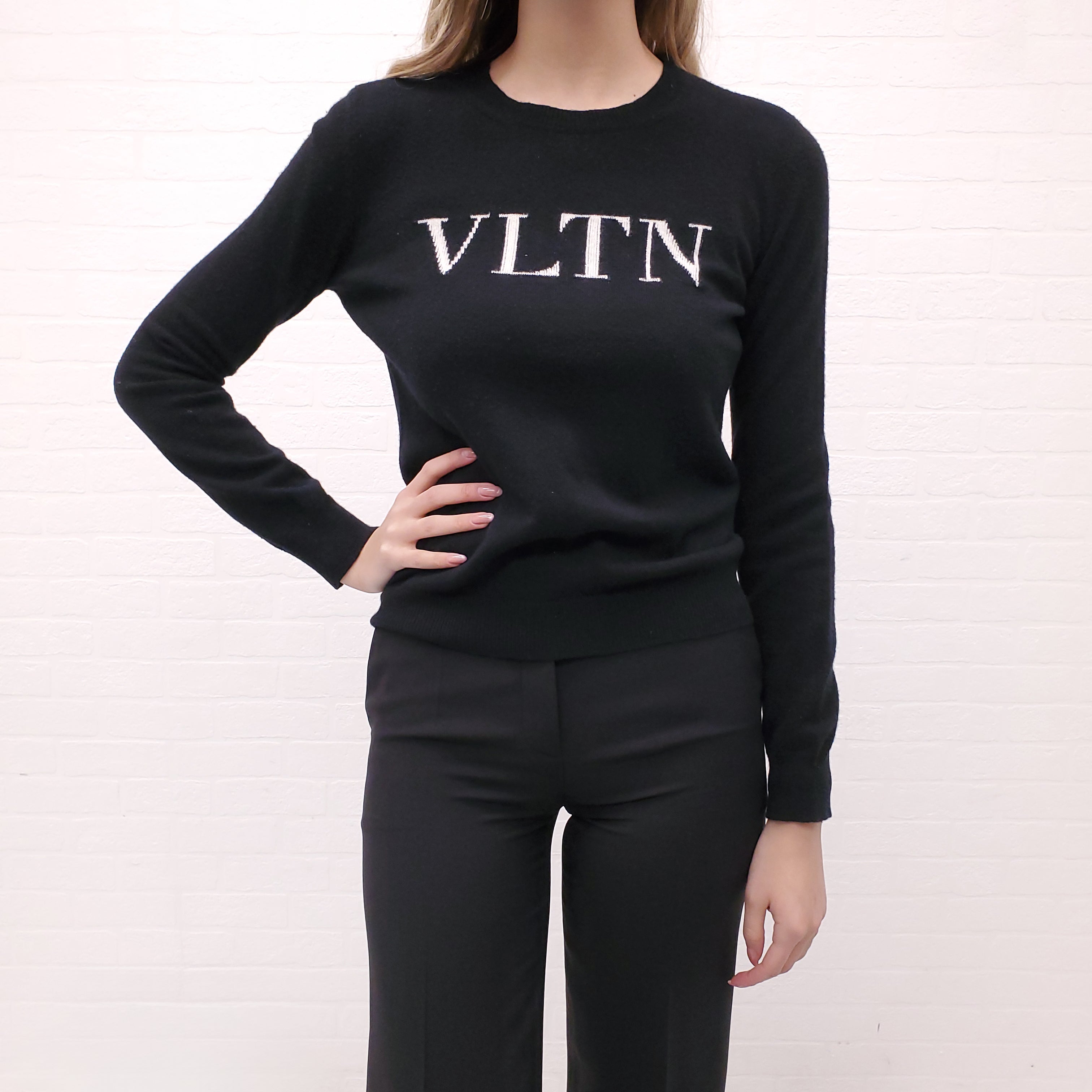 VALENTINO CASHMERE LOGO SWEATER - SIZE S