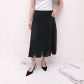 VALENTINO BLACK WOOL SKIRT WITH SILVER SEQUIN DETAILS - SIZE 8