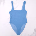 ALEXANDER WANG BLUE LOGO SQUARE NECKLINE SWIMSUIT / BODYSUIT - SIZE S