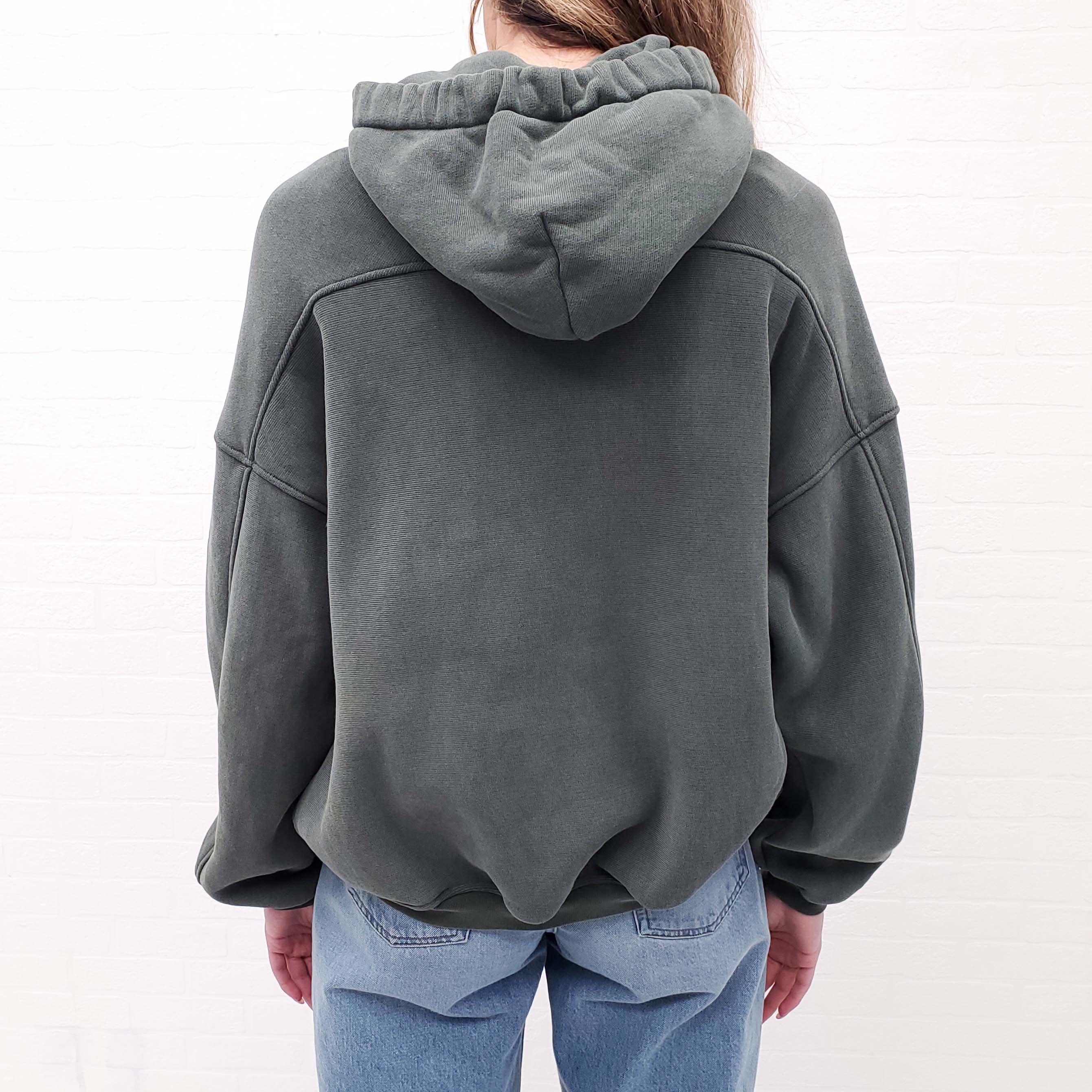 ALEXANDER WANG GREEN APPLE LOGO HOODIE - SIZE XXS (OVERSIZED)