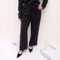 ALEXANDER WANG BLACK RHINESTONE PANTS WITH ELASTIC WAIST - SIZE 6