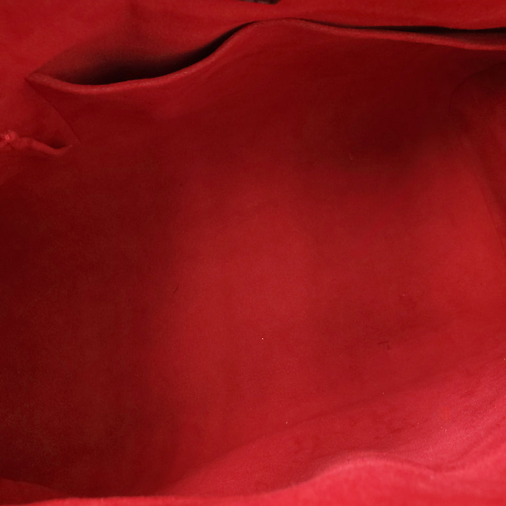 LOUIS VUITTON DAMIER EBENE TREVI PM BAG WITH BROWN LEATHER TRIM AND GOLD-TONE