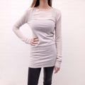 RICK OWENS CREAM LONG SLEEVE THIN WOOL SWEATER - SIZE S