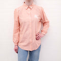 BURBERRY BRIT STRIPED ORANGE BLOUSE WITH LOGO - SIZE L