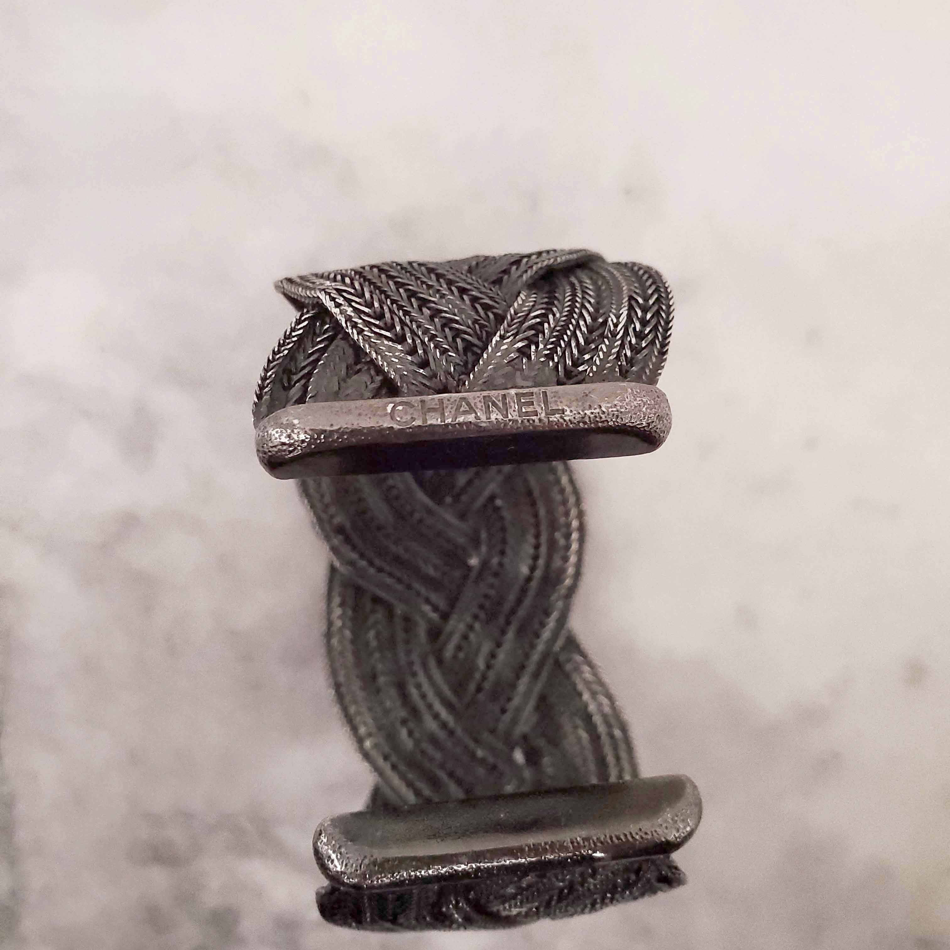 CHANEL GREY WOVEN CUFF