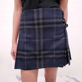 BURBERRY PLAID SKIRT WITH LEATHER BELT - SIZE 6