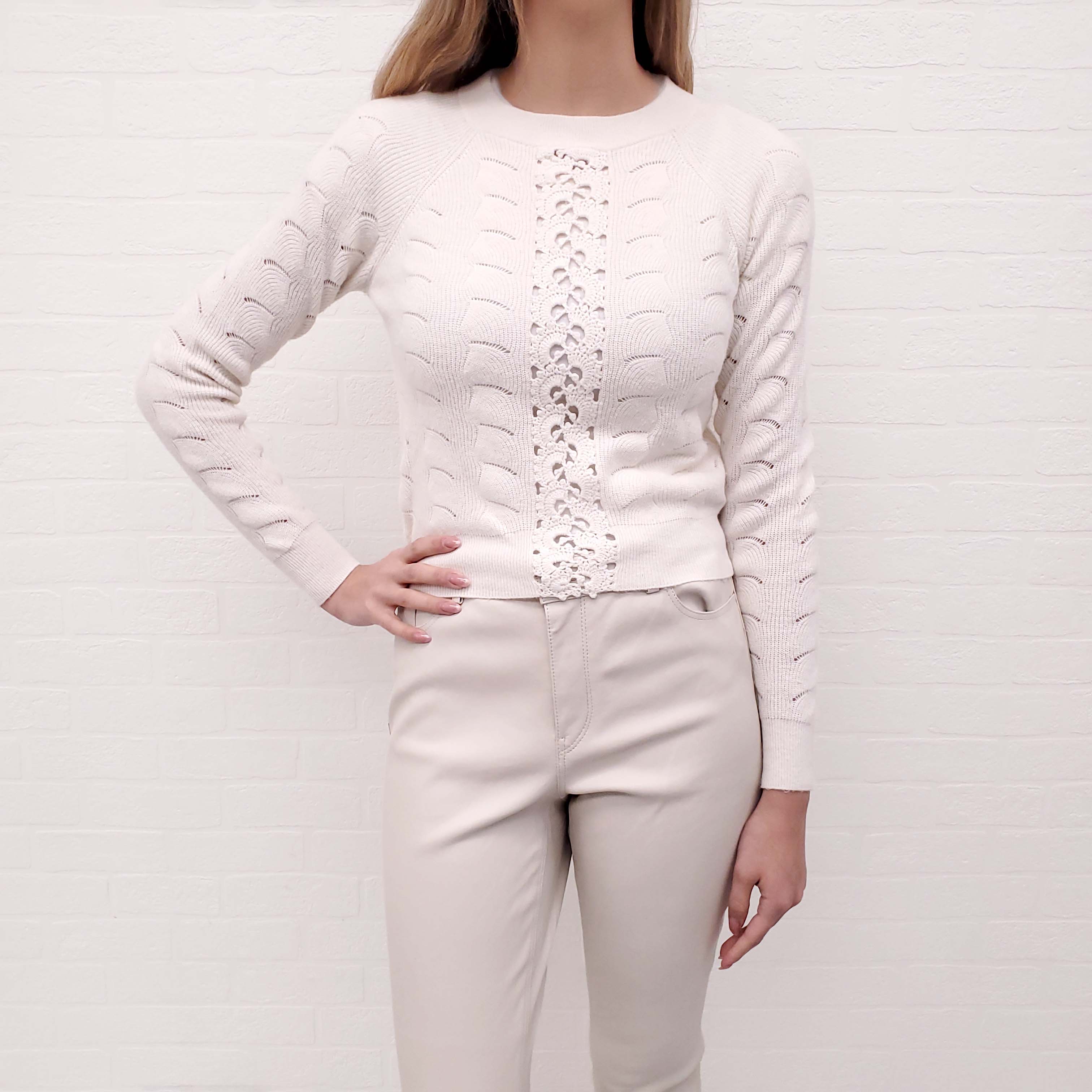 SEE BY CHLOÉ CREAM KNIT SWEATER - SIZE S