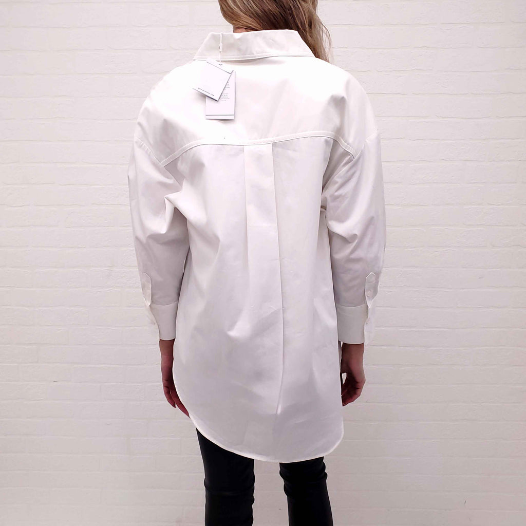 ANINE BING WHITE OVERSIZED BLOUSE - SIZE S