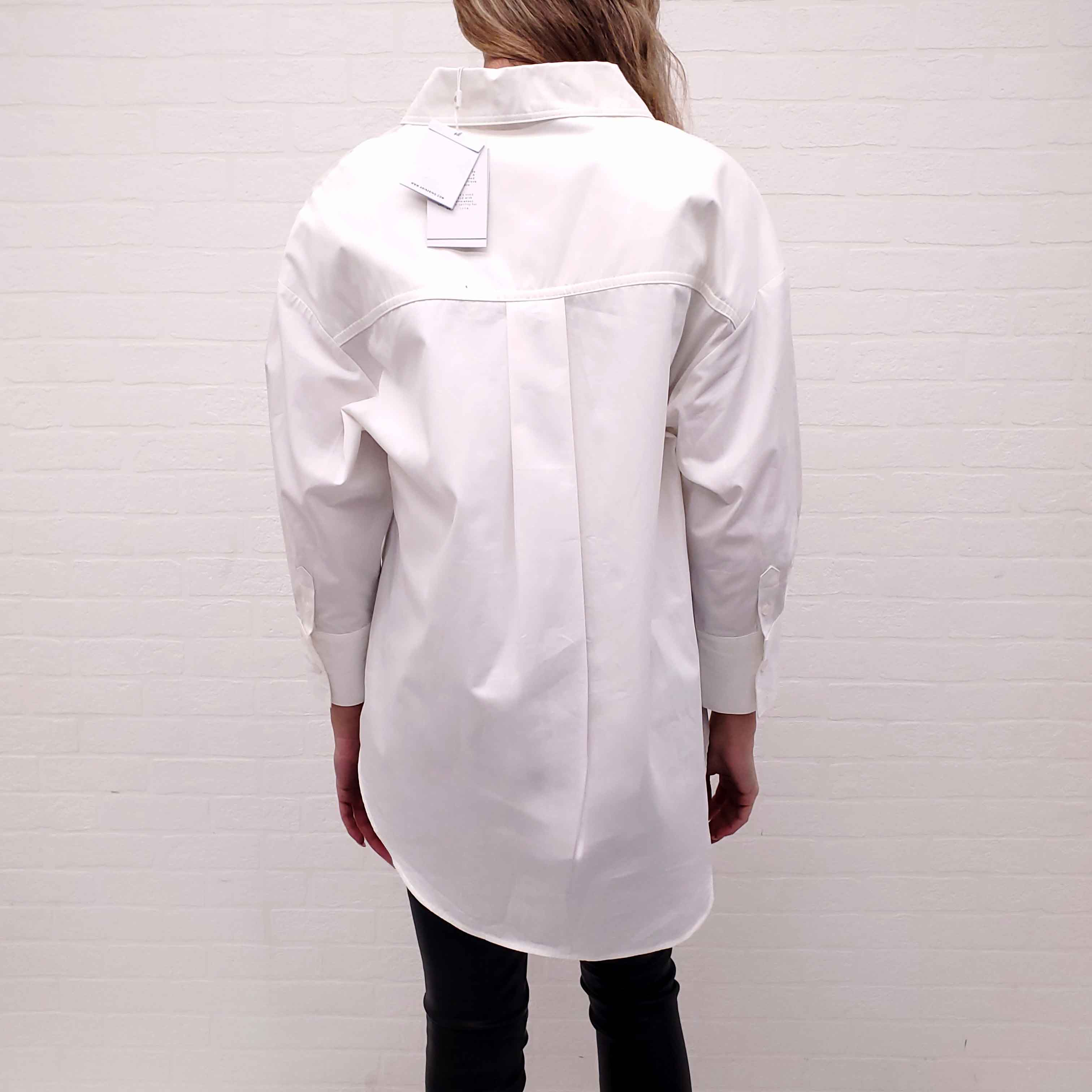 ANINE BING WHITE OVERSIZED BLOUSE - SIZE S
