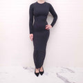 SKIMS BLACK LONG SLEEVE DRESS - SIZE M