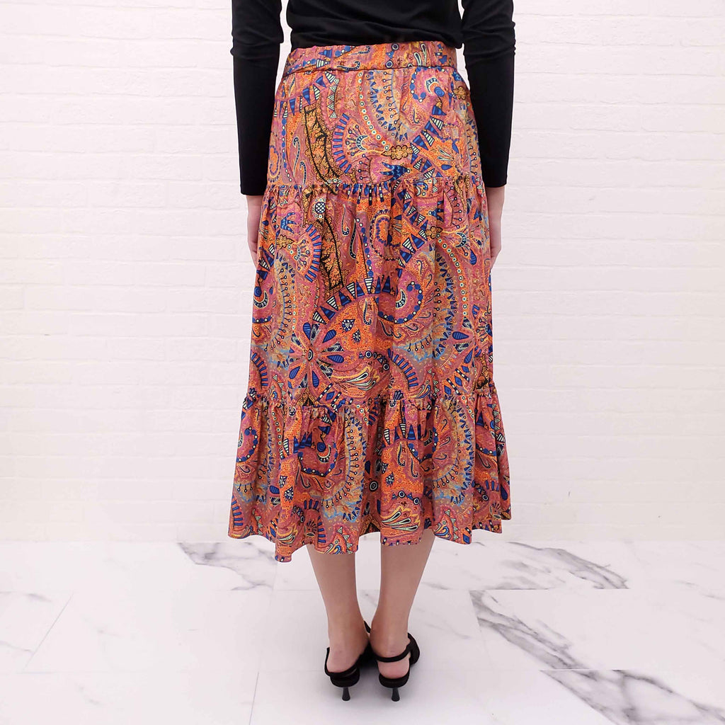 ETRO ORANGE PATTERNED SKIRT - SIZE 42