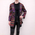 ETRO BLACK AND MULTICOLOURED KIMONO JACKET - SIZE 46