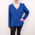 ETRO BLUE SILK BLOUSE - SIZE 46