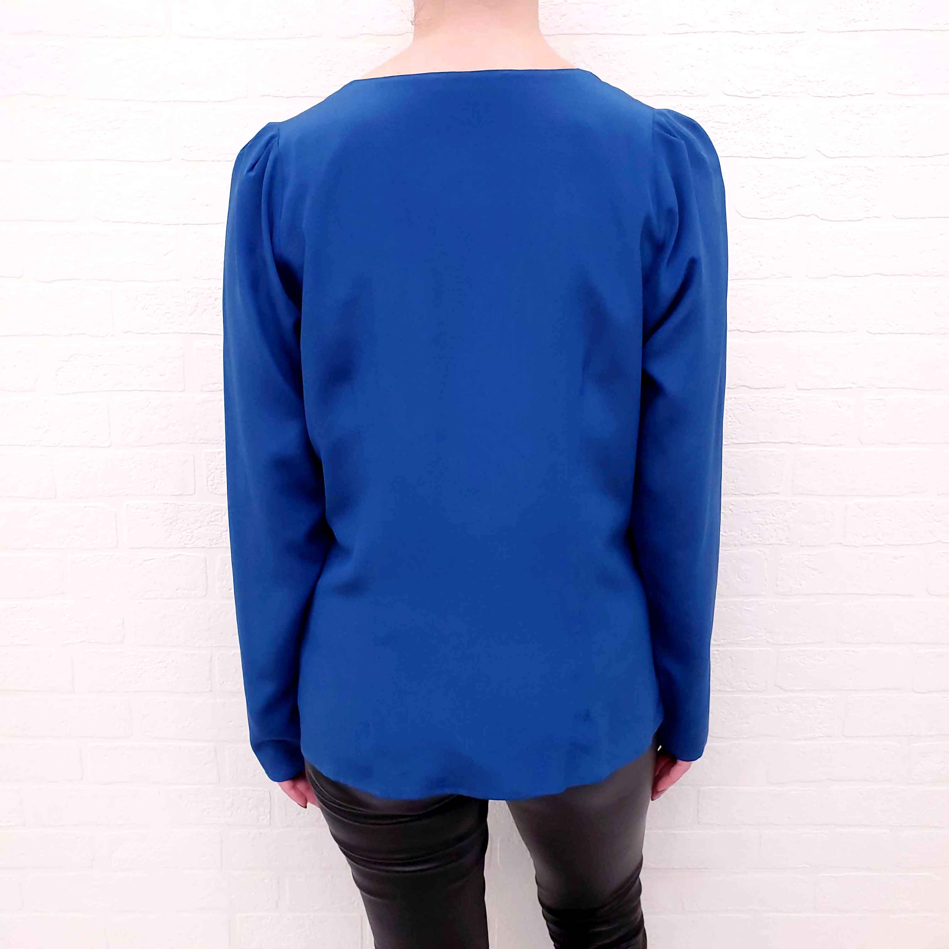 ETRO BLUE SILK BLOUSE - SIZE 46