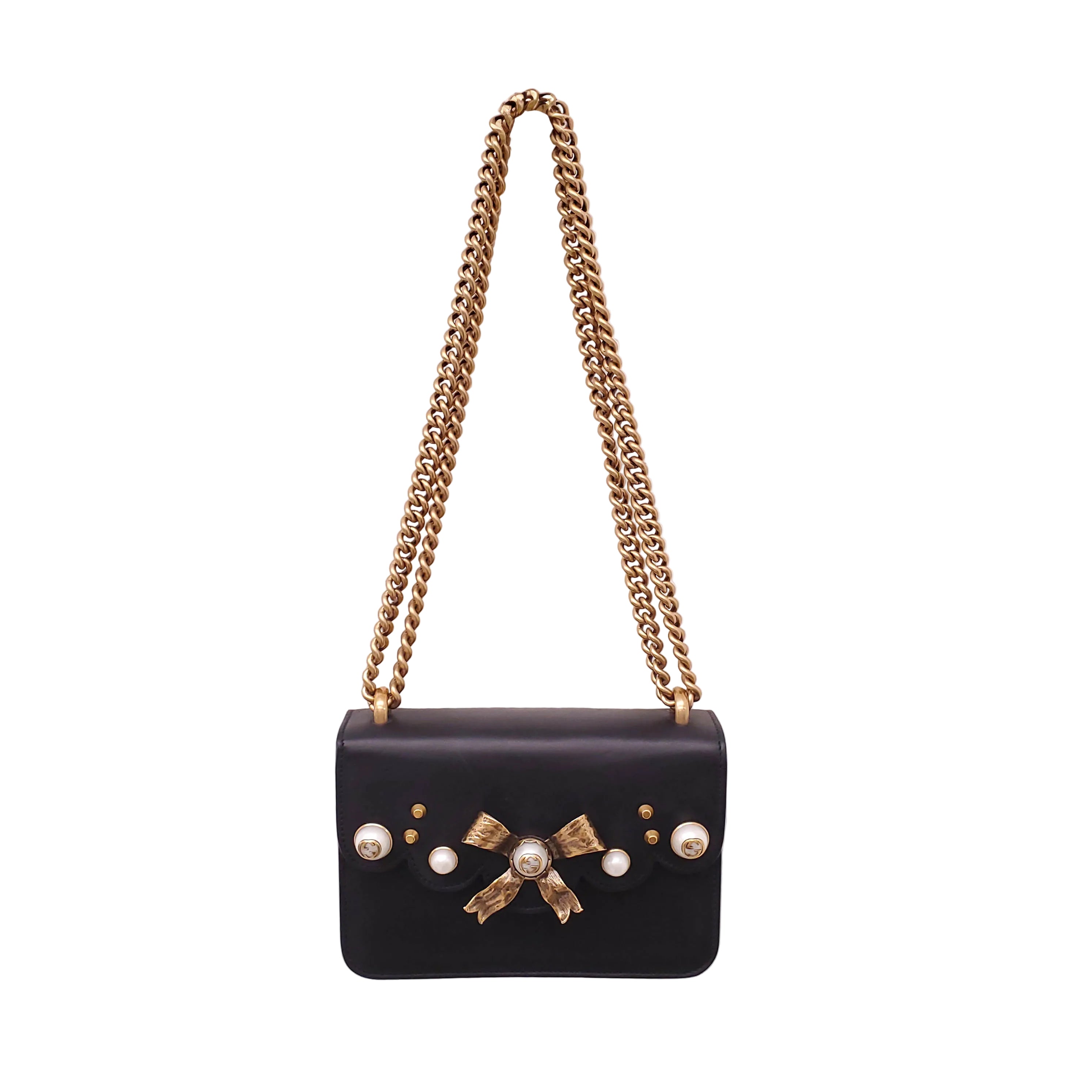 GUCCI FAUX PEARL PEONY BAG