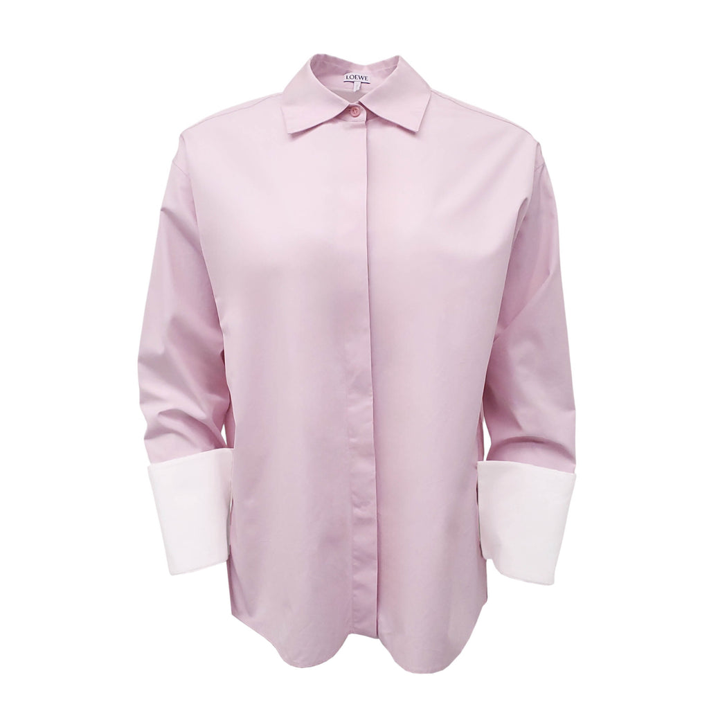 LOEWE 2-LAYERED COTTON POPLIN SHIRT - SIZE 36 (OVERSIZED)