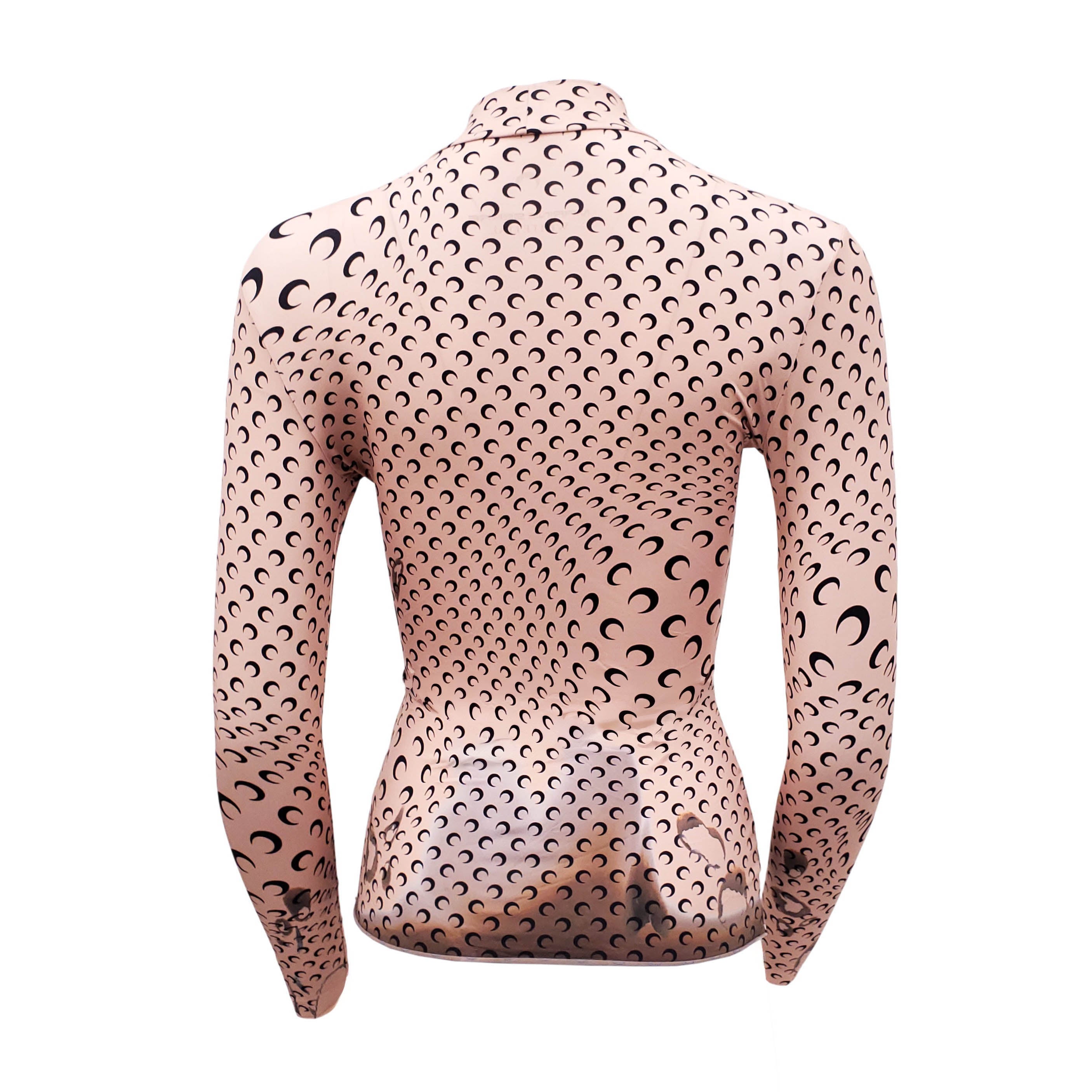 MARINE SERRE MOON LOGO LONG SLEEVE SHIRT WITH SHADOW DETAILS - SIZE S