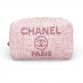 CHANEL PINK TWEED DEAUVILLE COSMETIC POUCH