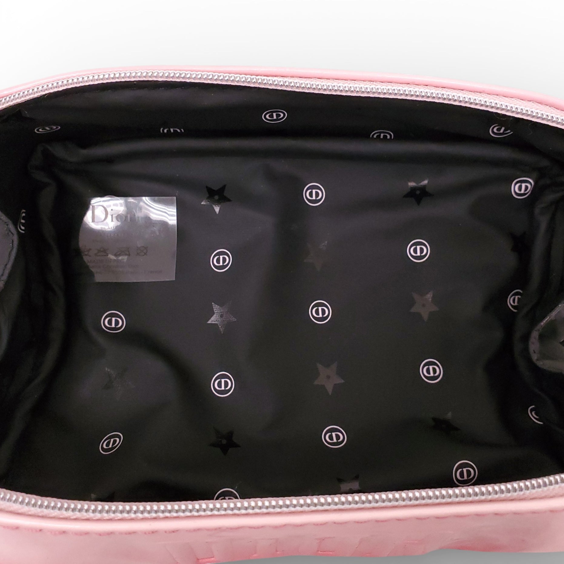 DIOR BEAUTY PINK OMBRE LOGO COSMETIC POUCH