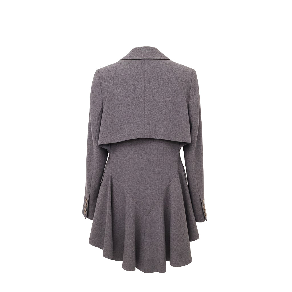 ALEXANDER MCQUEEN RUNWAY GREY MILITARY JACKET WITH MATCHING SKIRT - SIZE 44