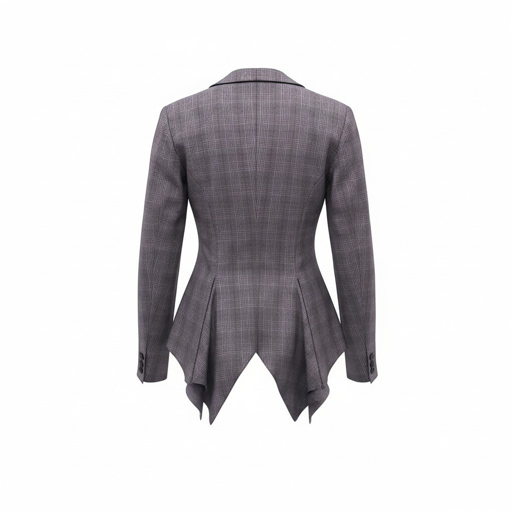 ALEXANDER MCQUEEN GREY PLAID 3-PIECES SKIRT SUIT - SIZE 44