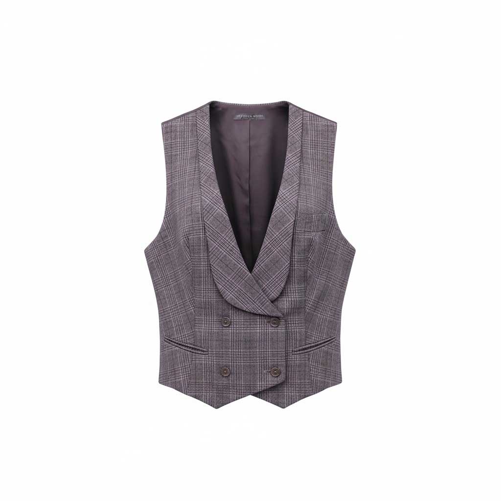 ALEXANDER MCQUEEN GREY PLAID 3-PIECES SKIRT SUIT - SIZE 44