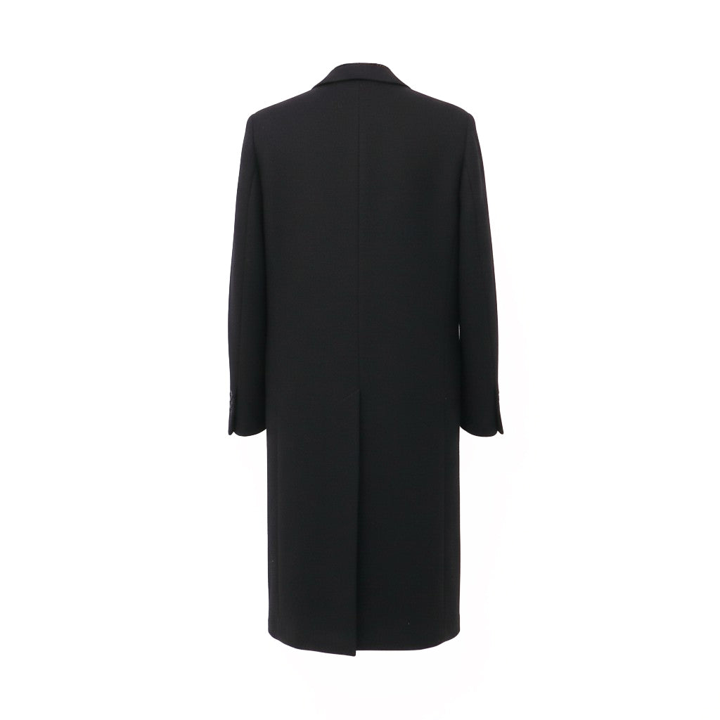 SAINT LAURENT BLACK LONG PEACOAT - SIZE 46