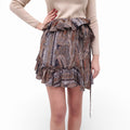 SAINT LAURENT PAISLEY SILK RUFFLE SKIRT - SIZE 40