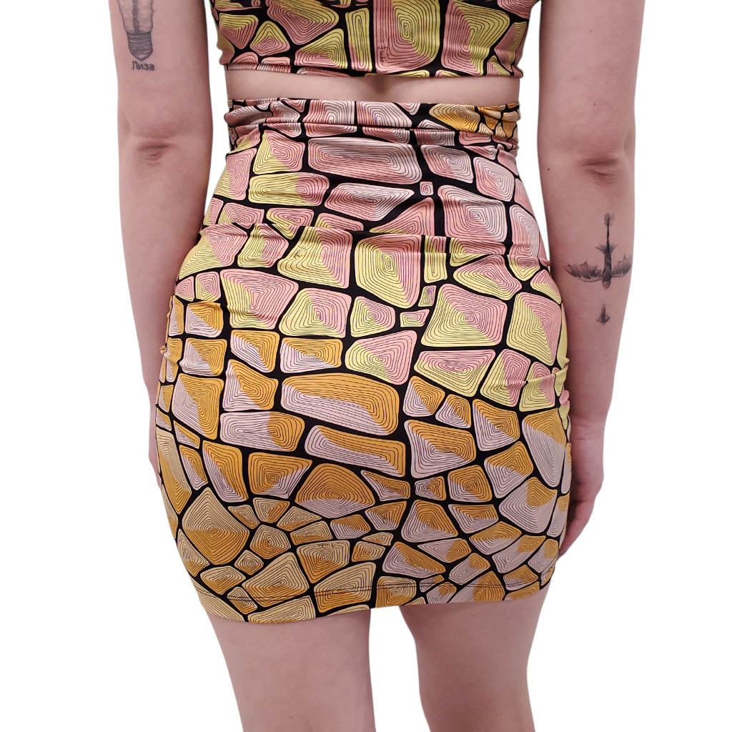 EMILIO PUCCI YELLOW AND PINK BODYCON TUBE 2-PIECE SET - SIZE 4