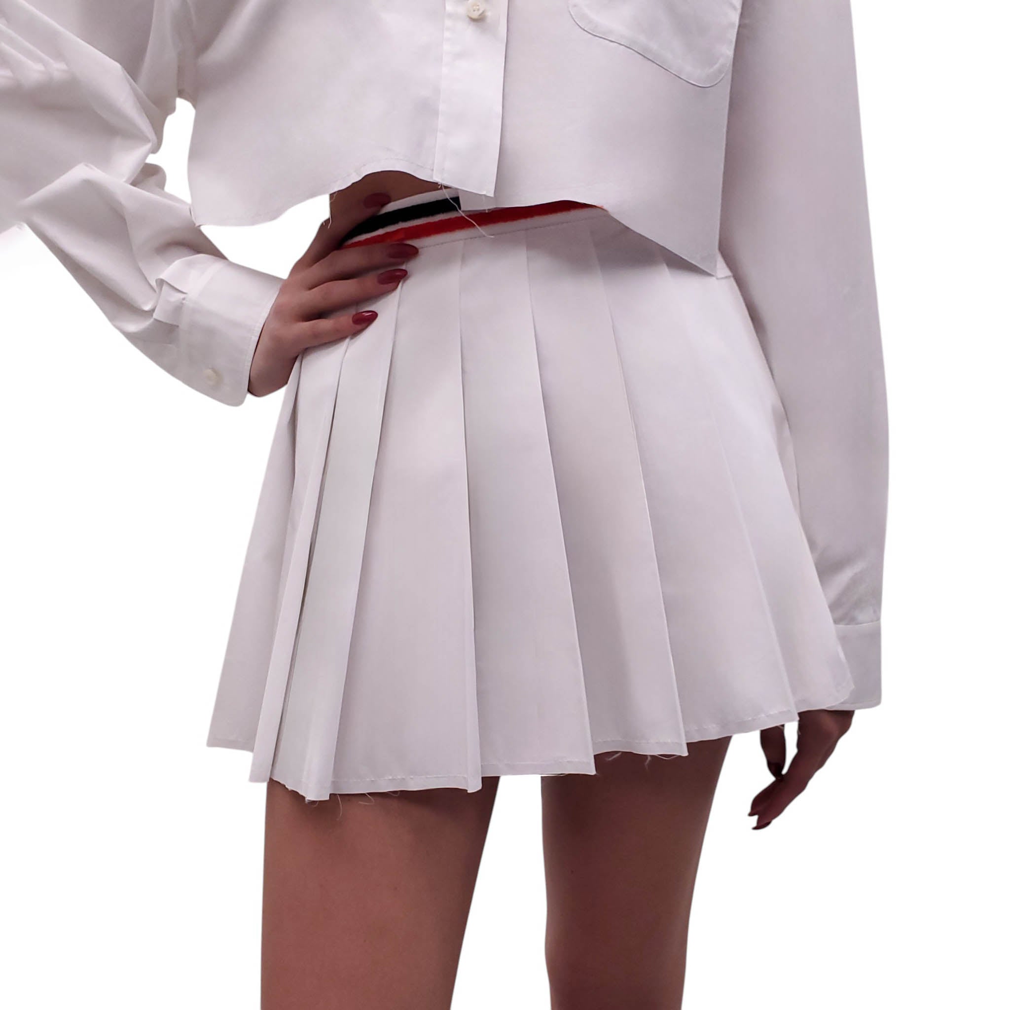 MIU MIU WHITE LOGO SKIRT SET - SIZE 40
