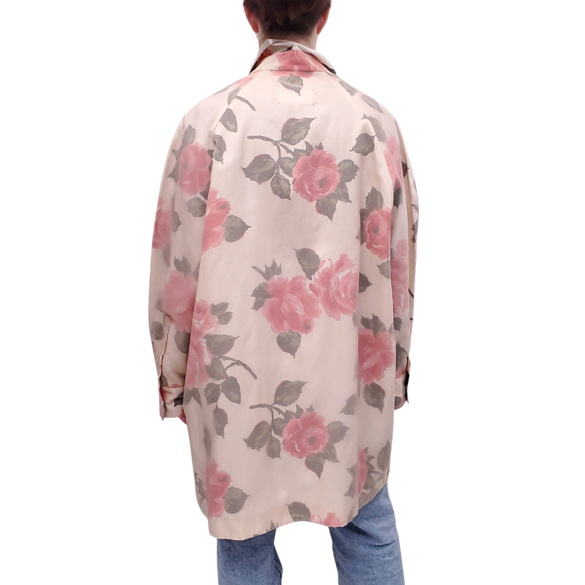 MAISON MARGIELA FLORAL ORGANZA BUTTON UP BLOUSE JACKET - SIZE 38