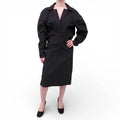 BOTTEGA VENETA BLACK TUNIC OPEN BACK LONG SLEEVE DRESS - SIZE 44