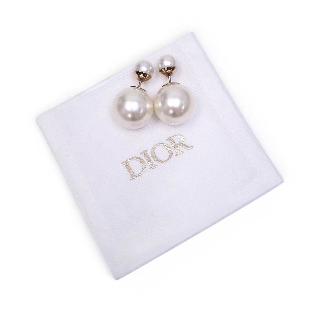 CHRISTIAN DIOR DOUBLE PEARL EARRINGS