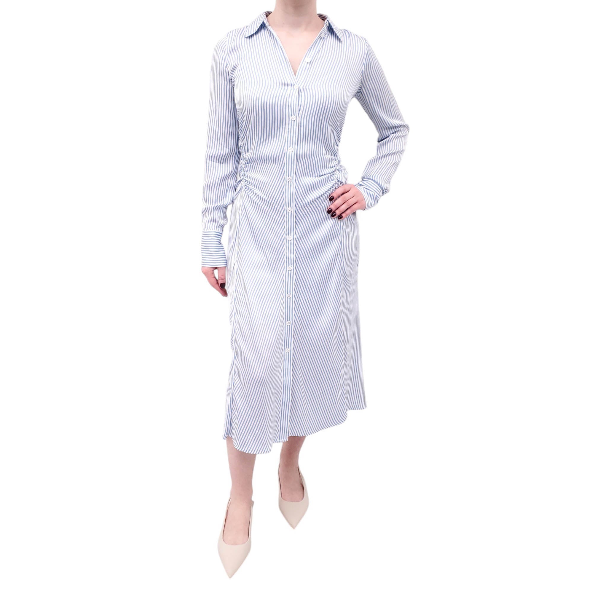 VERONICA BEARD BLUE AND WHITE STRIPED DRESS - SIZE 0