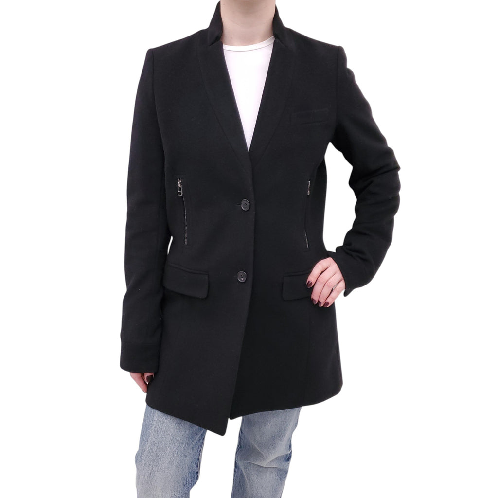 VERONICA BEARD BLACK WOOL COAT - SIZE 6