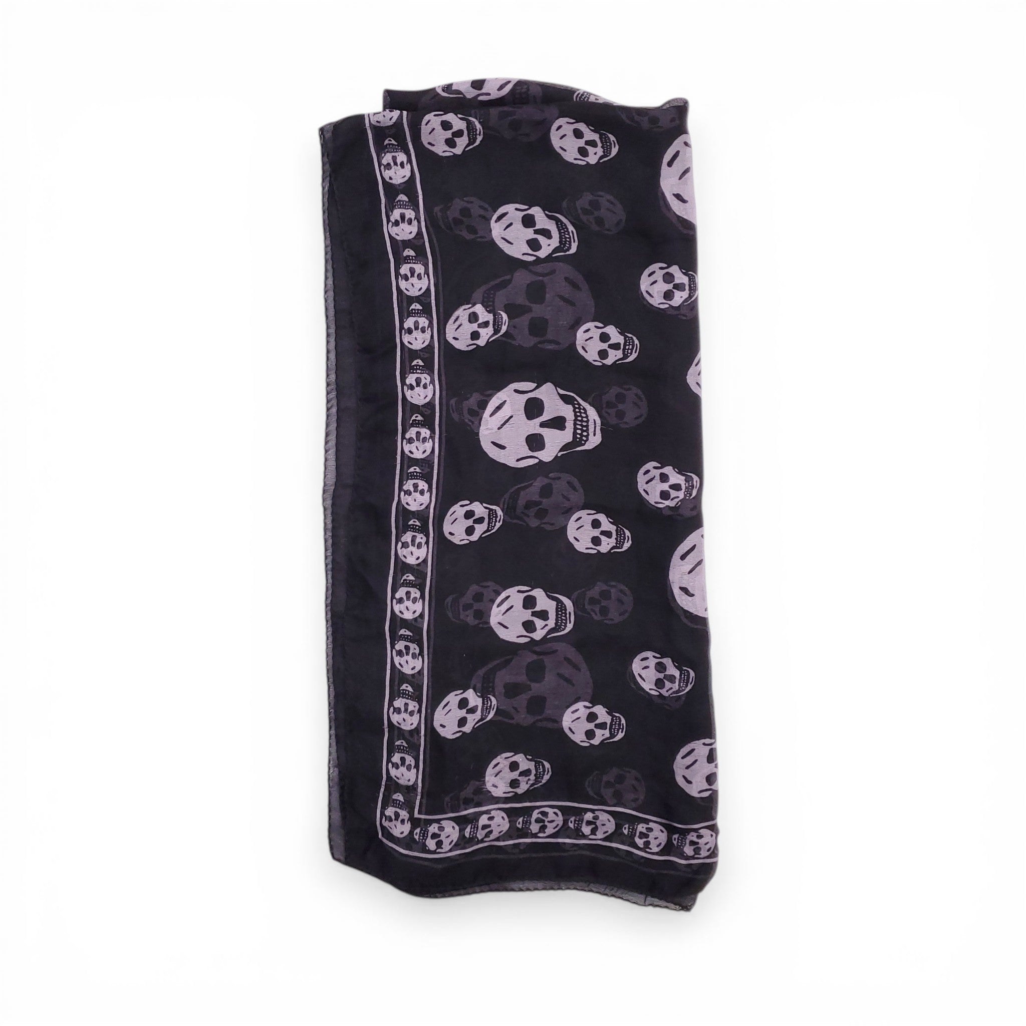 ALEXANDER MCQUEEN BLACK SKULL SCARF