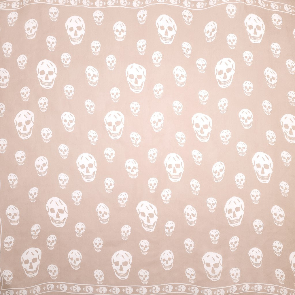 ALEXANDER MCQUEEN BEIGE SKULL SCARF