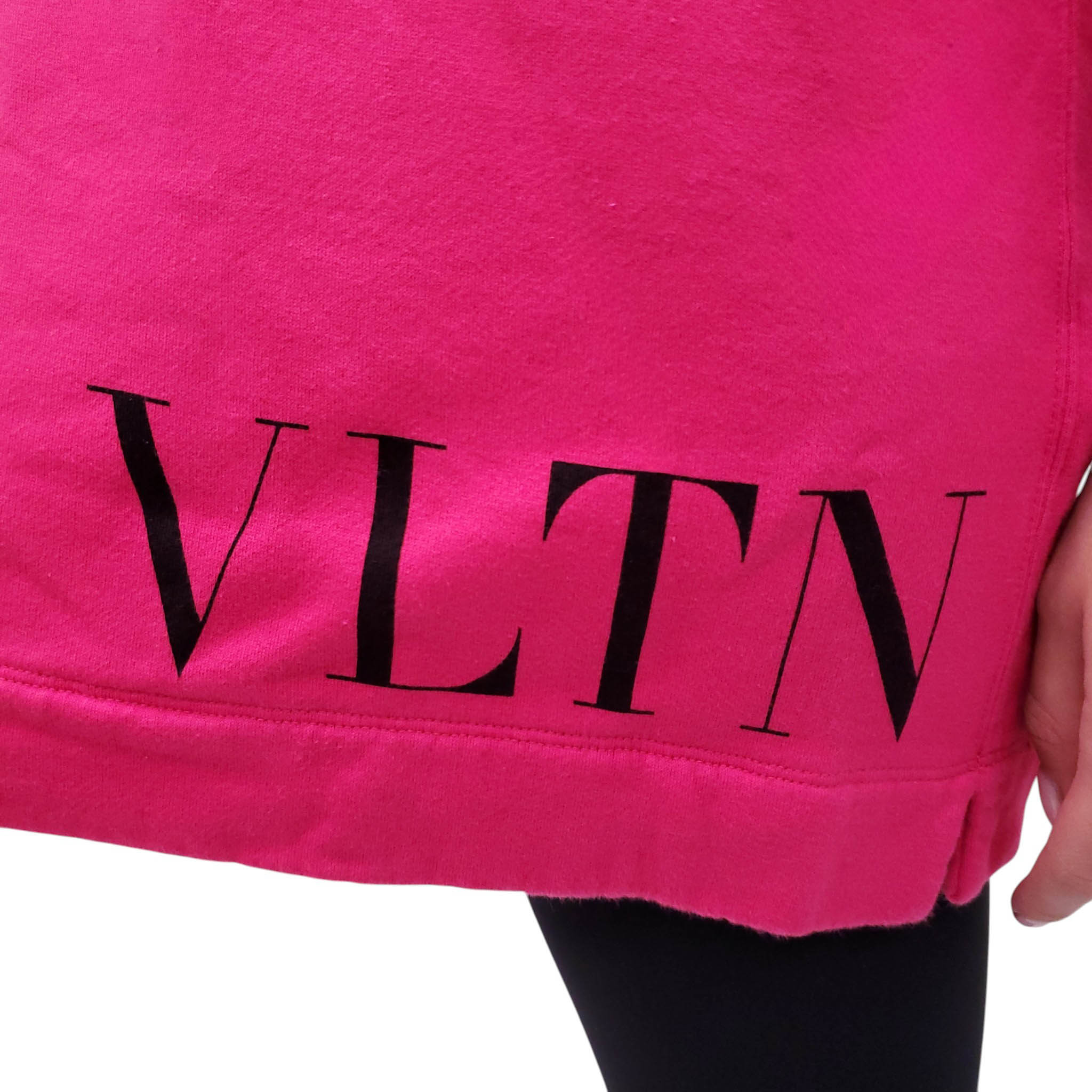 VALENTINO PINK LOGO SWEATSHIRT DRESS -SIZE M