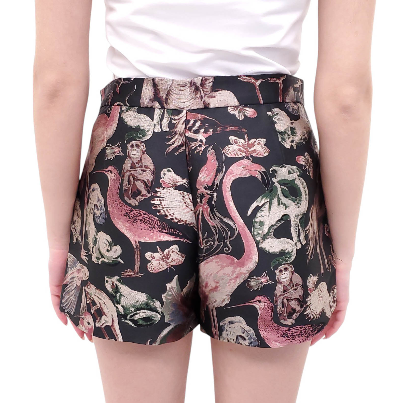 VALENTINO BROCADE WILDLIFE PATTERNED SHORTS - SIZE 42