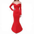 REBECCA VALLANCE RED CREPE 'L'AMOUR' GOWN - SIZE US 2